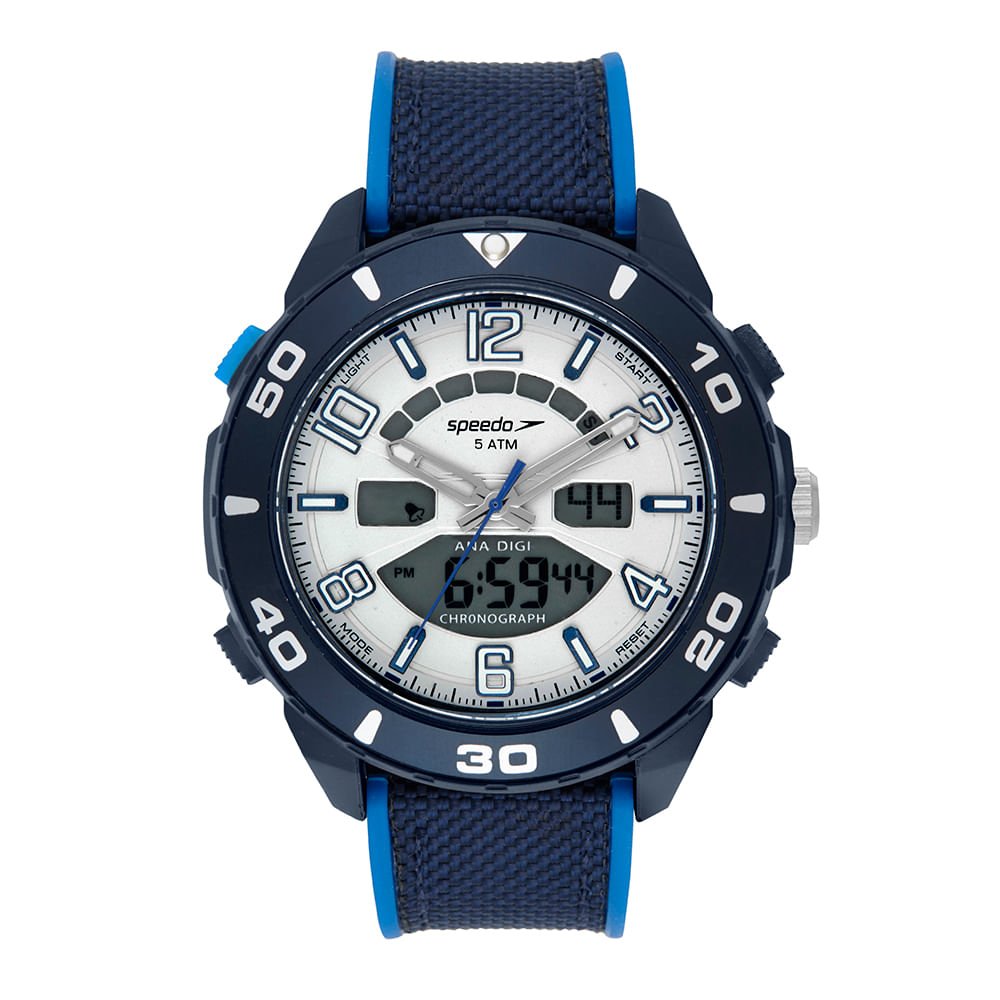 Relógio Masculino Speedo Anadigi Azul Completo