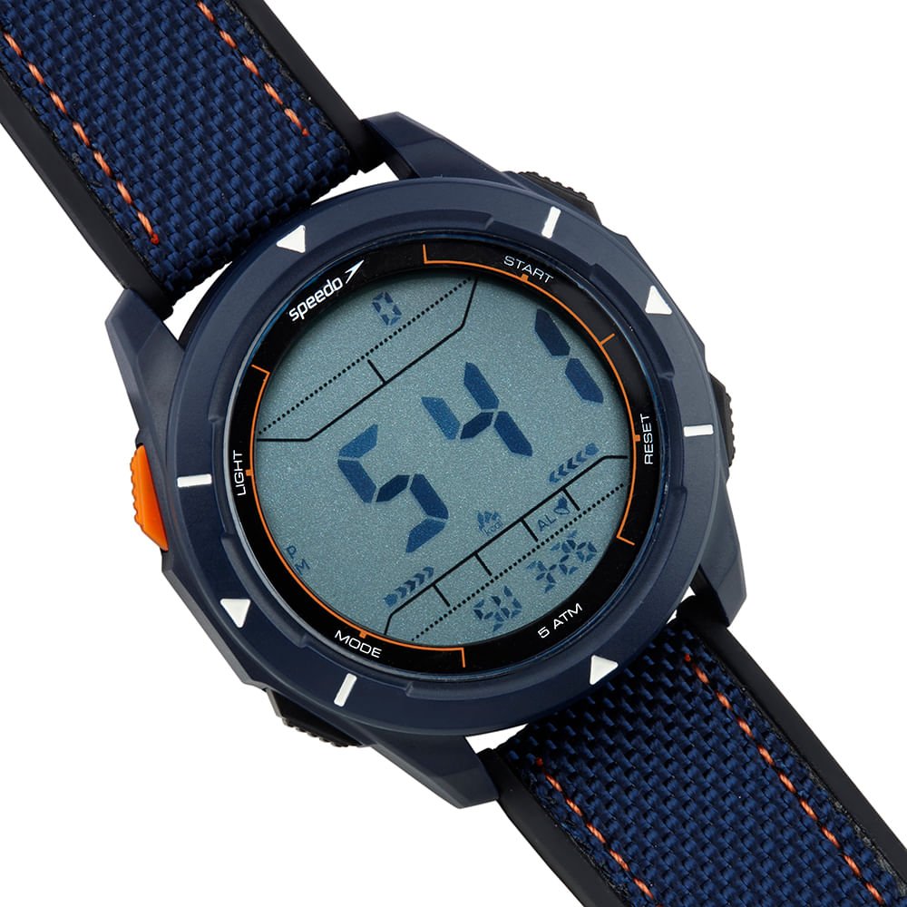 Relógio Masculino Speedo Pedômetro Preto e Azul Azul 2