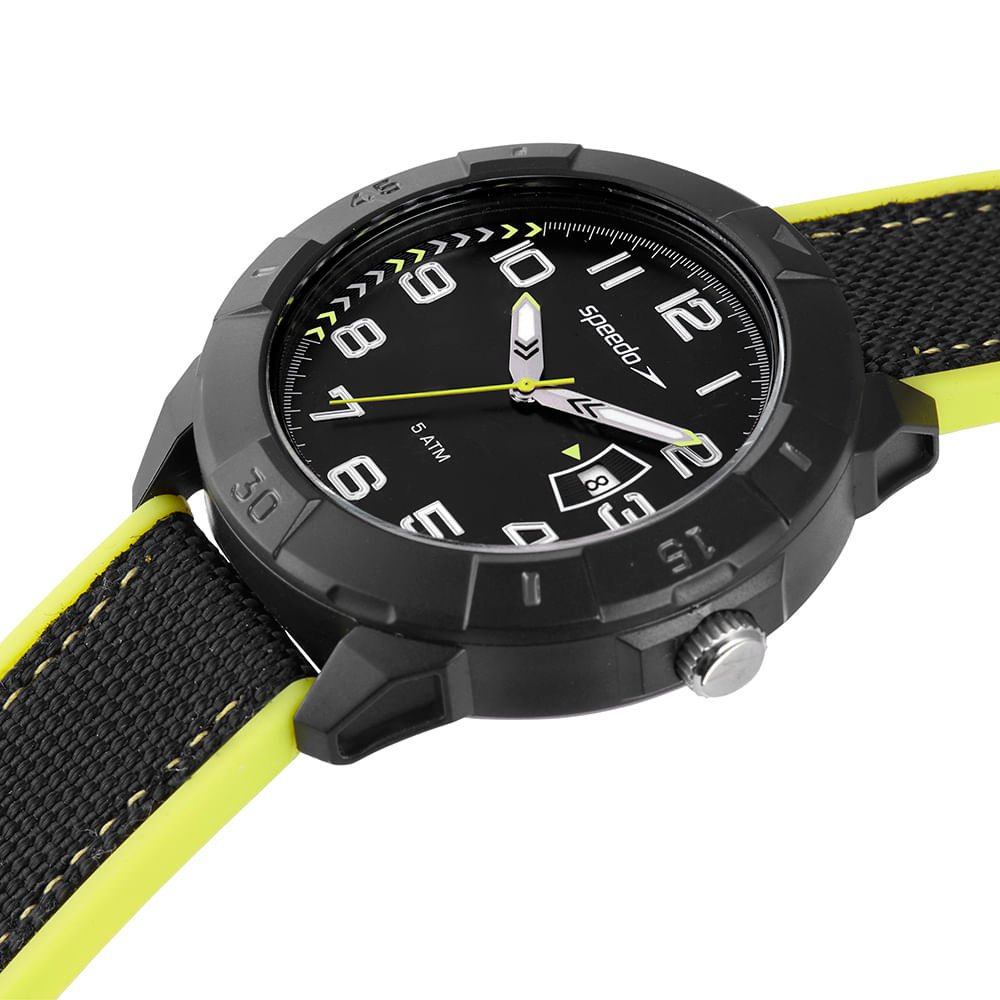 Relógio Masculino Speedo Dia da Semana Preto Preto 2