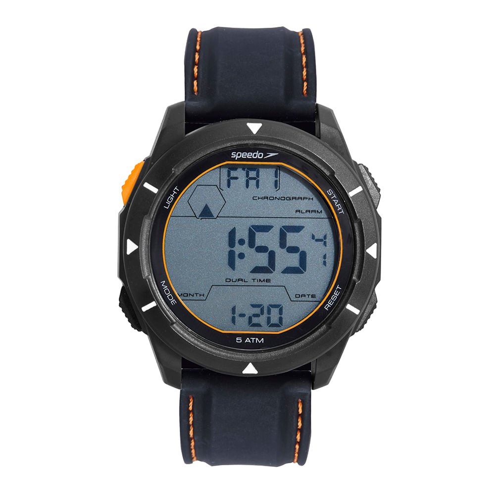 Relógio Masculino Speedo Anadigi Preto Silicone Preto 2
