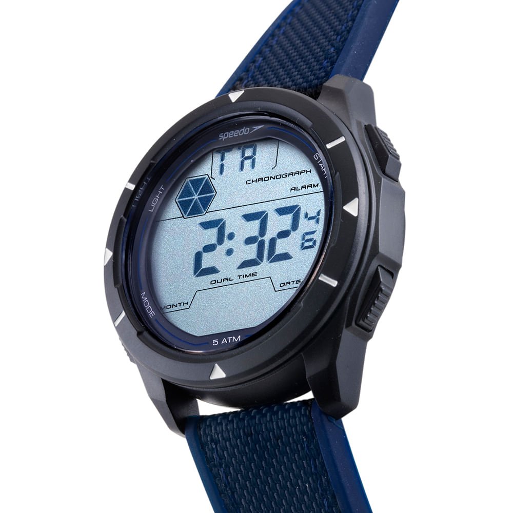 Relógio Masculino Speedo Anadigi Azul Minimalista Preto 2