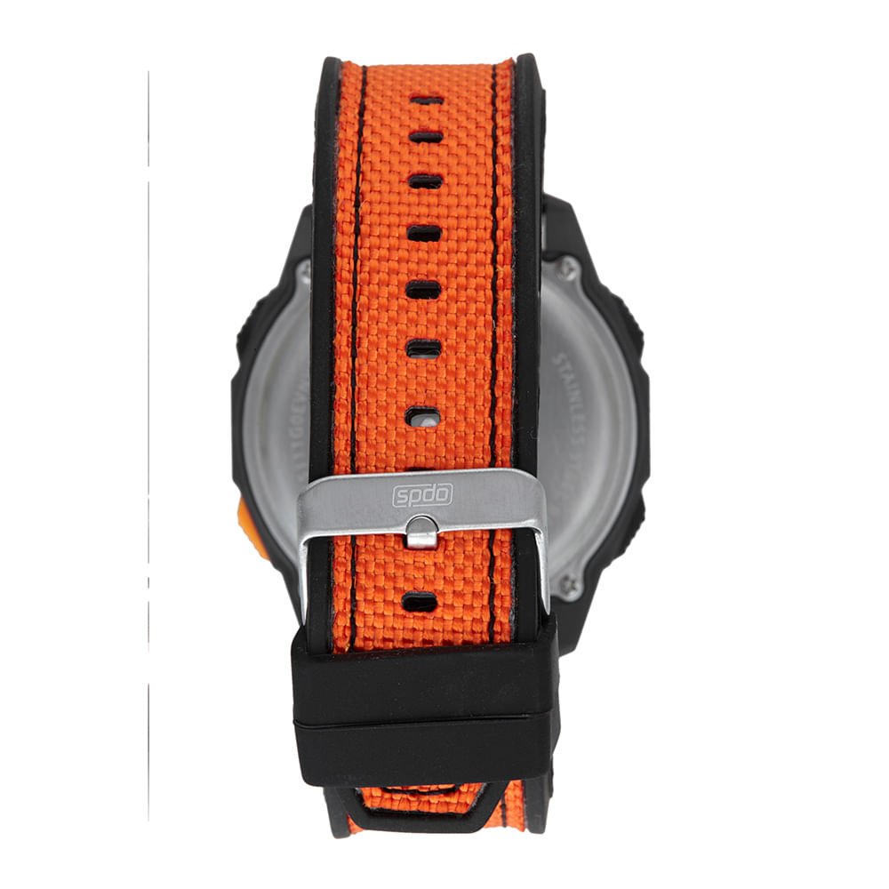 Relógio Masculino Speedo Pedômetro Laranja e Cinza Preto 3
