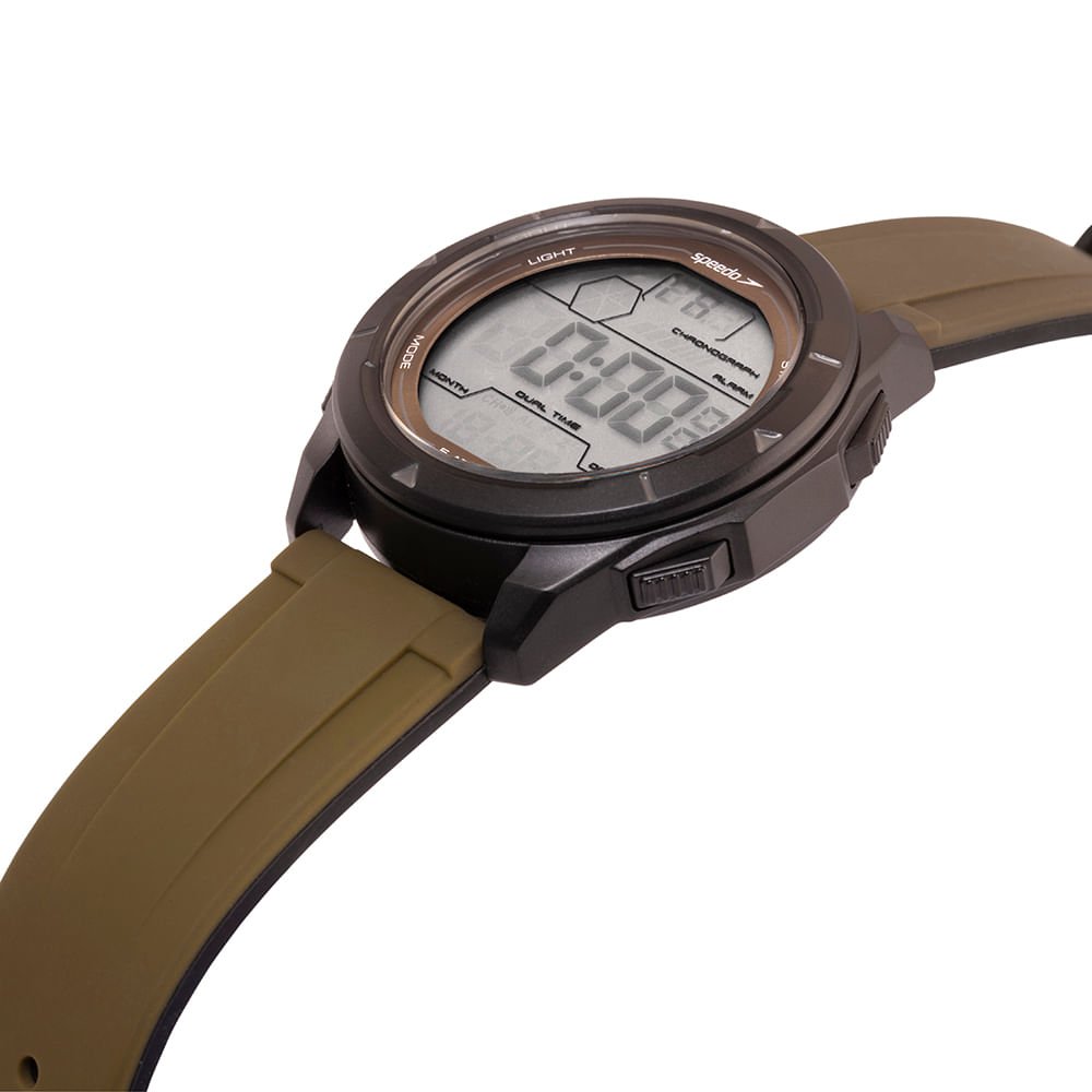 Relógio Masculino Speedo Marrom Anadigi Pulseira Silicone Marrom 2