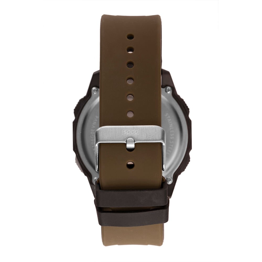 Relógio Masculino Speedo Marrom Anadigi Pulseira Silicone Marrom 3
