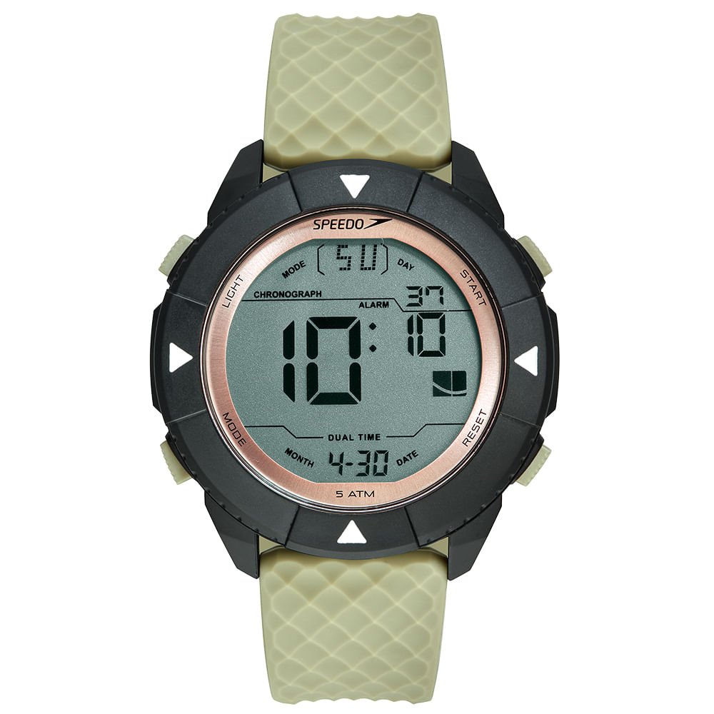 Relógio Masculino Speedo Bege Anadigi Pulseira Silicone