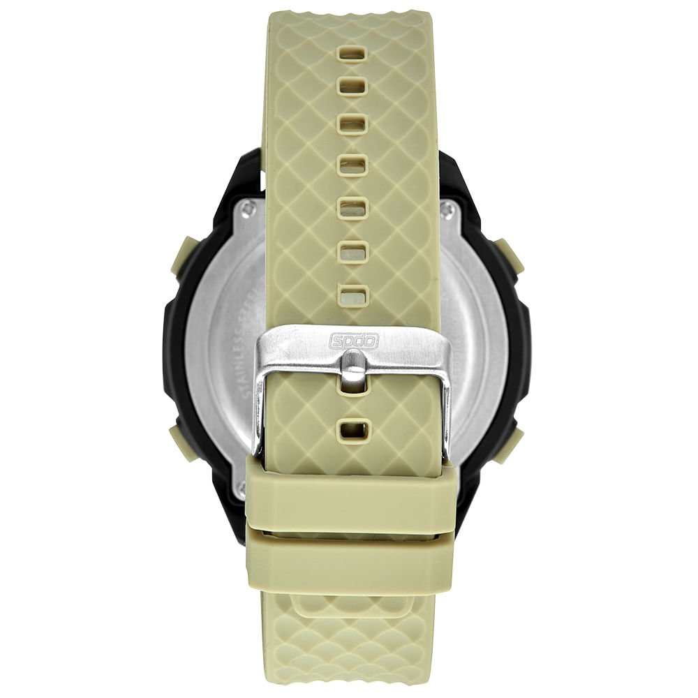 Relógio Masculino Speedo Bege Anadigi Pulseira Silicone Preto 3