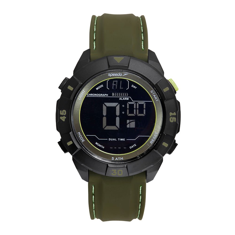 Relógio Masculino Speedo Anadigi Verde Pulseira Silicone