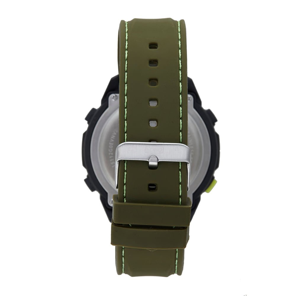 Relógio Masculino Speedo Anadigi Verde Pulseira Silicone Preto 4