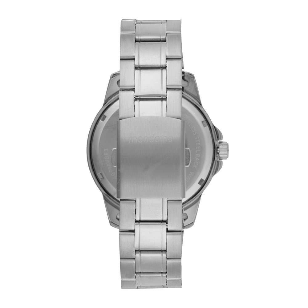 Relógio Masculino Prata Aço Anadigi Dia da Semana Prata 4