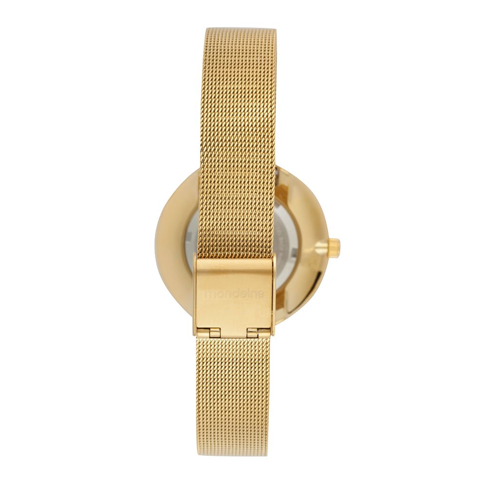 Relógio Feminino Dourado Malha de Aço Dourado 3