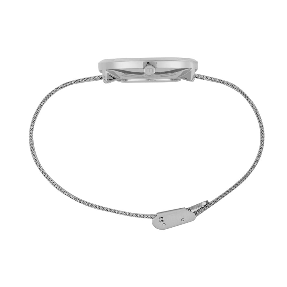 Relógio Feminino Prata Malha de Aço Prata 2