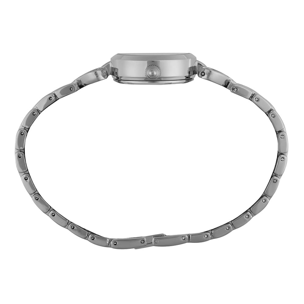 Relógio Feminino Prata Pulseira Coração Clássico Prata 3