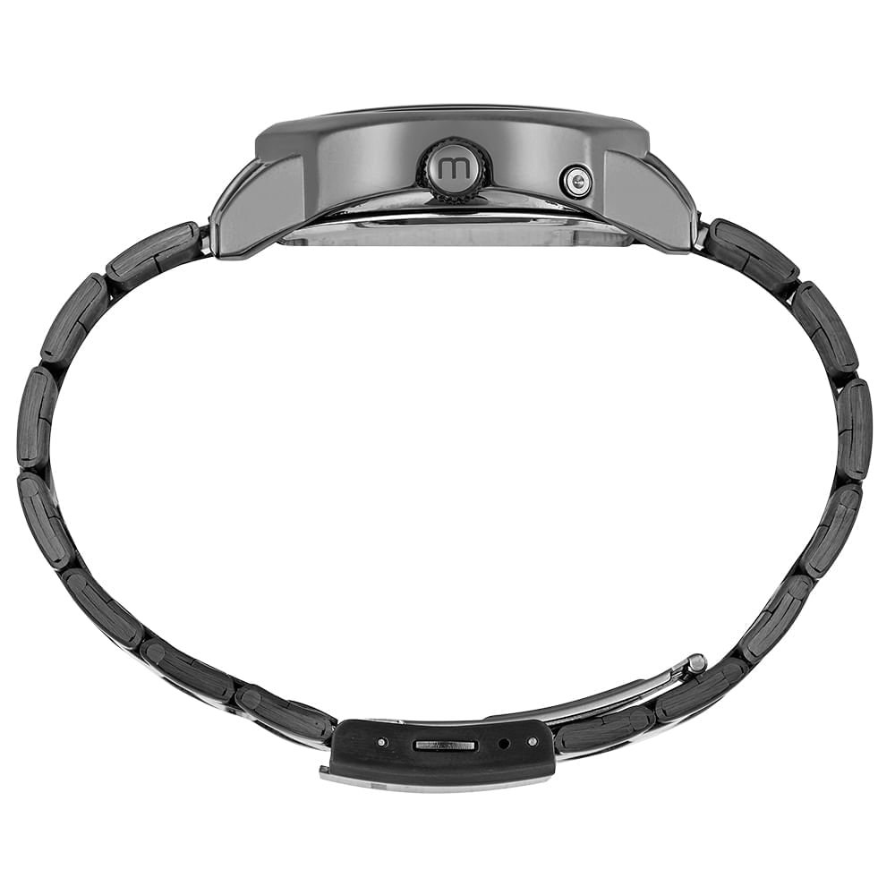 Relógio Masculino Quadrado Aço Preto Dia da Semana Preto 3