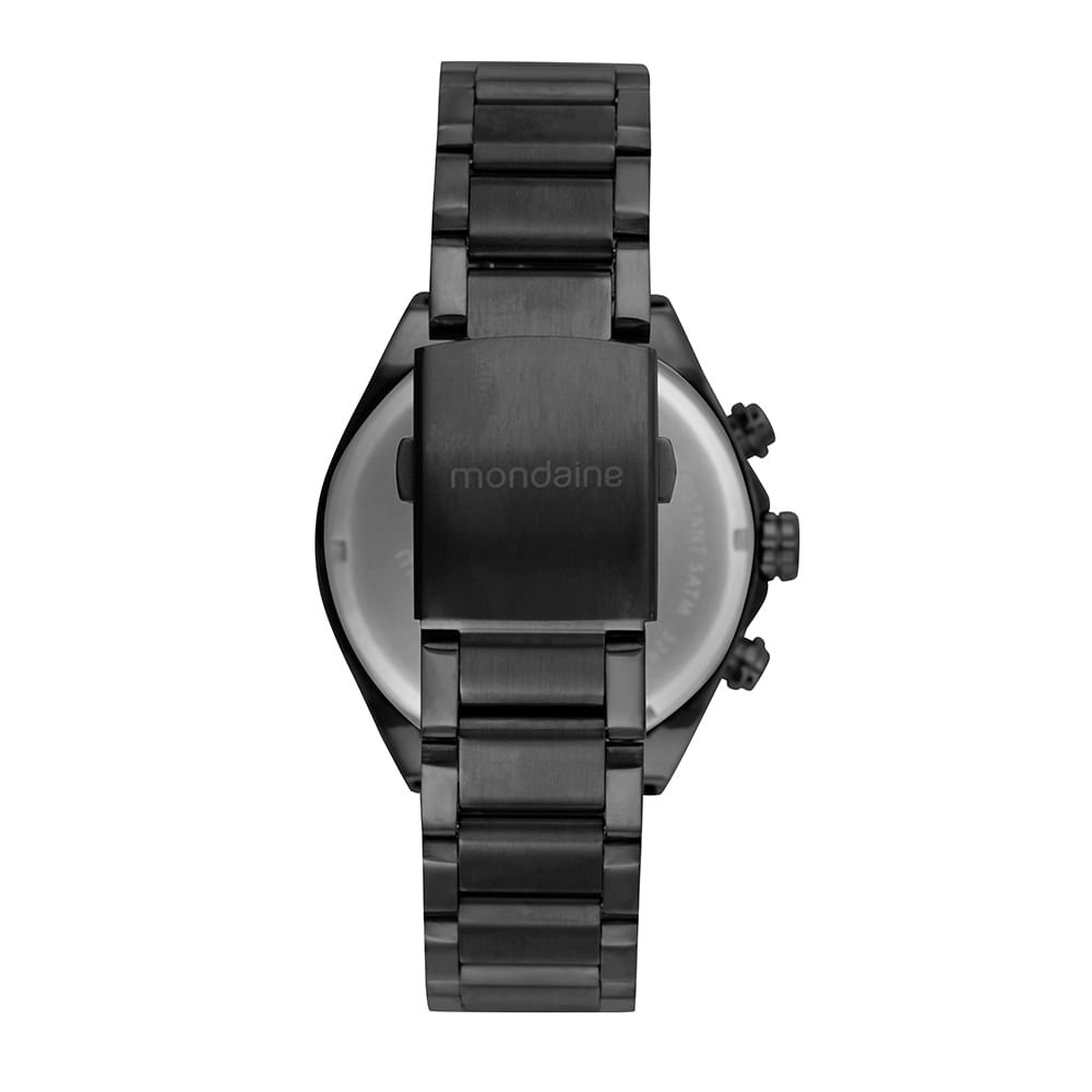 Relógio Masculino Cronógrafo Aço Verde Calendário Preto 4