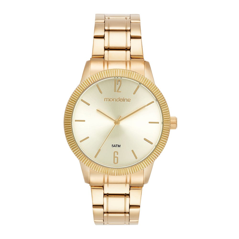Relógio Feminino Dourado Aço Minimalista