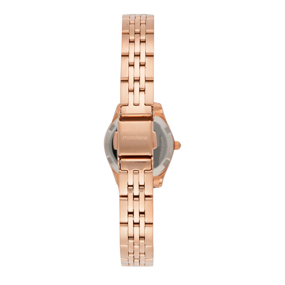 Relógio Feminino Dourado Caixa Pequena Rose Aço Dourado 4