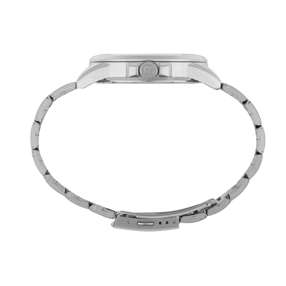 Relógio Masculino Mostrador Azul Prata Aço Prata 2