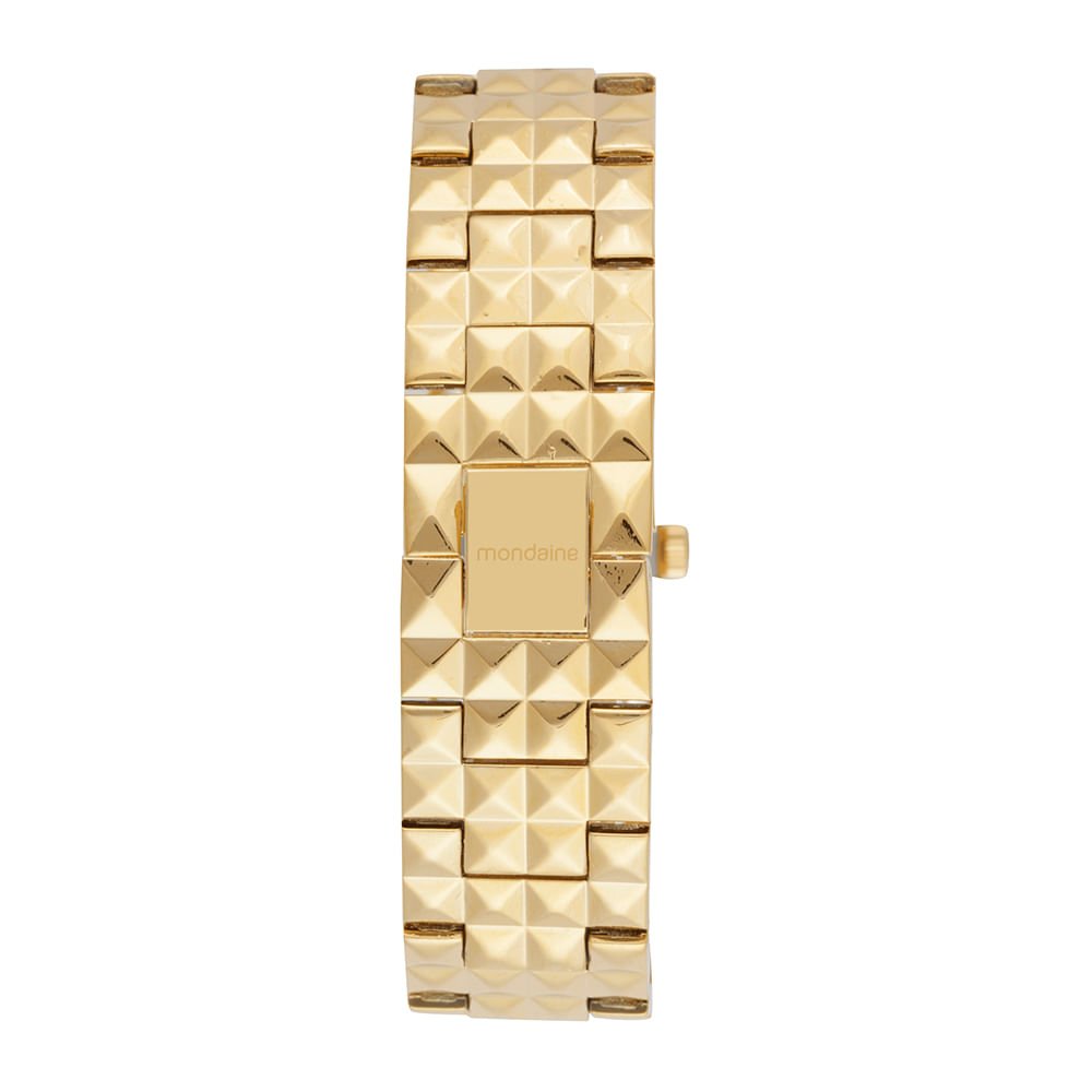 Relógio Feminino Dourado Quadrado Bracelete Dourado 4
