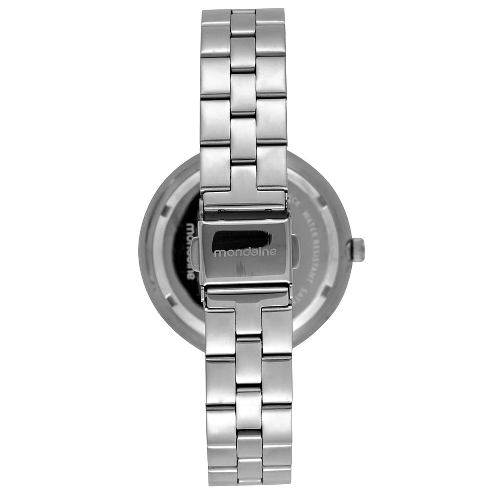 Relógio Feminino Prata Pulseira Aço Cristais Prata 4