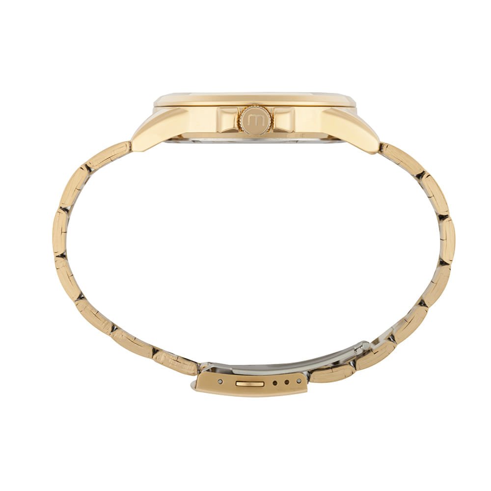 Relógio Masculino Dourado Aço Analógico Dourado 2