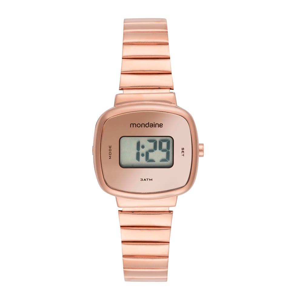 Relógio Feminino Quadrado Rose Digital