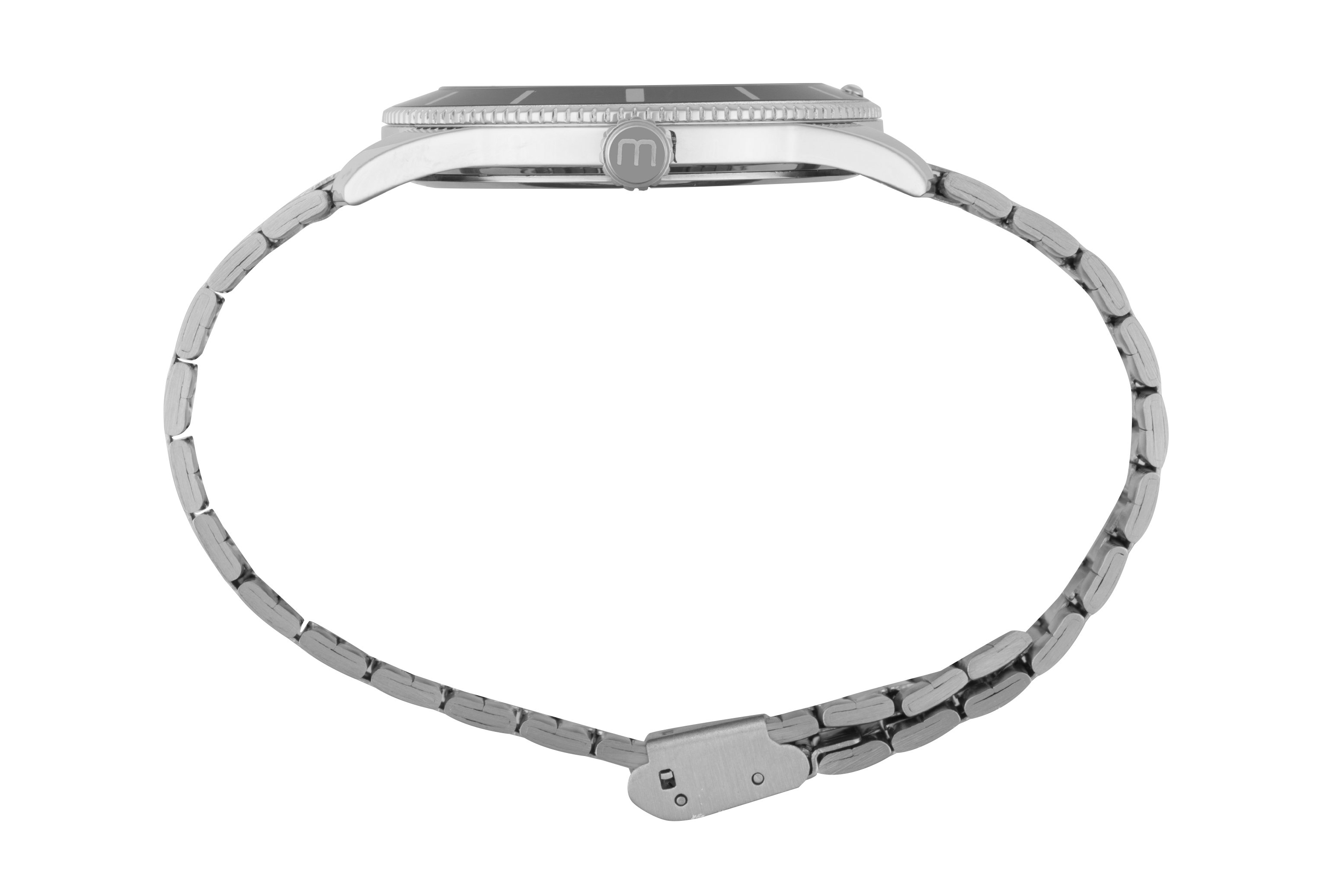 Relógio Masculino Slim Calendário Aço Prata Prata 3