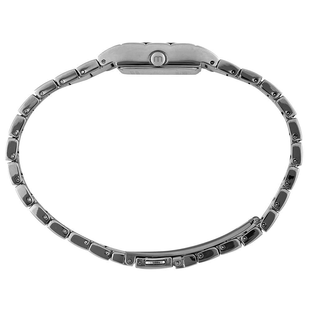 Relógio Feminino Prata Metal Quadrado Index e Números