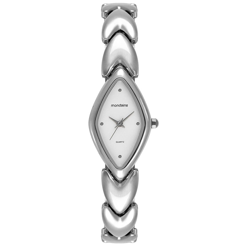Relógio Feminino Mondaine Prata Metal Oval Delicado