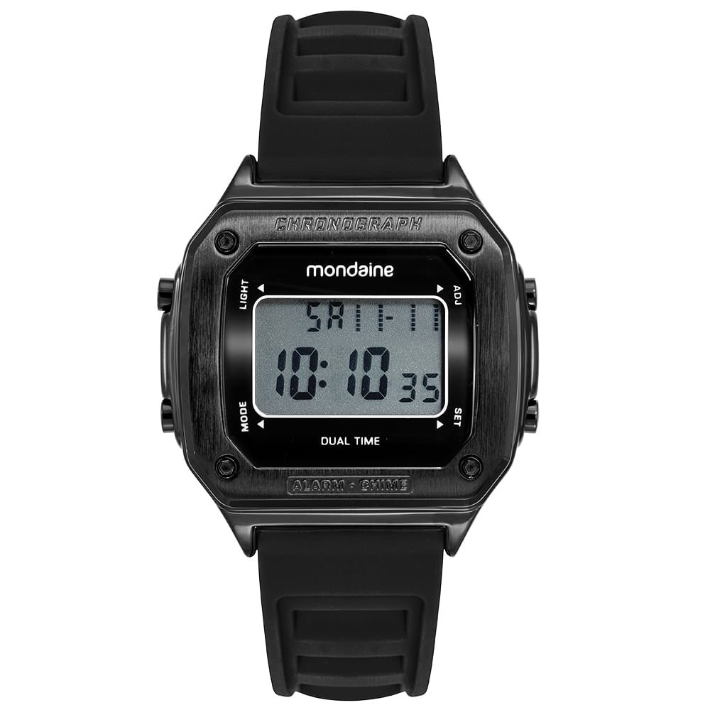 Relógio Masculino Quadrado Preto Digital Silicone