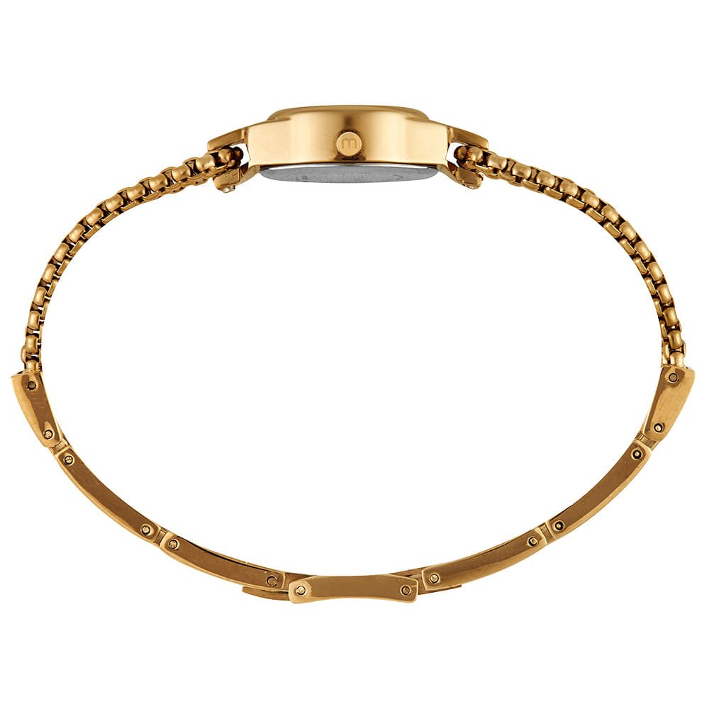 Relógio Feminino Mondaine Dourado Aço Redondo Champagne Dourado 3