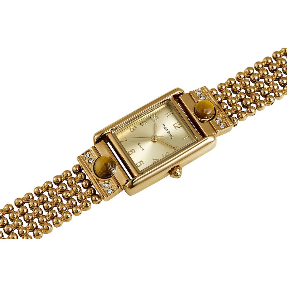 Relógio Feminino Mondaine Dourado Quadrado Metal Chic Dourado 2