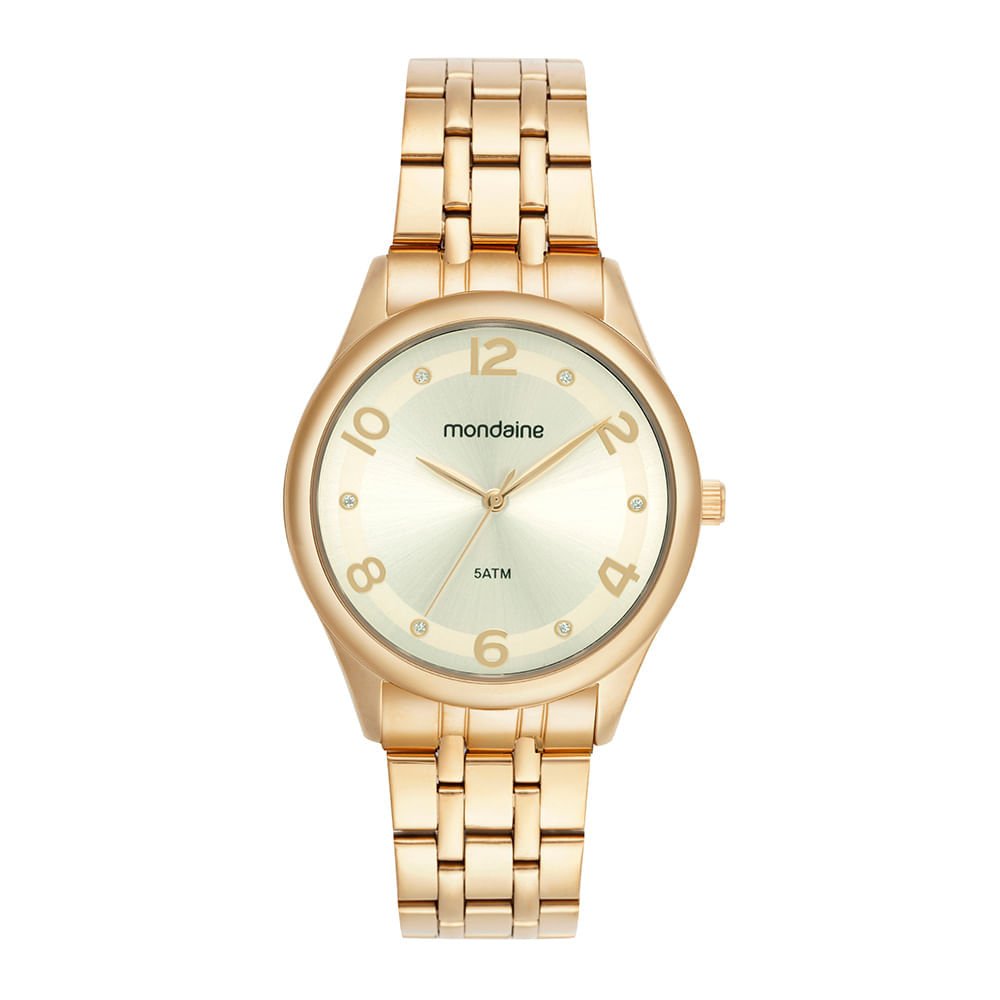 Relógio Feminino Dourado Aço Classico
