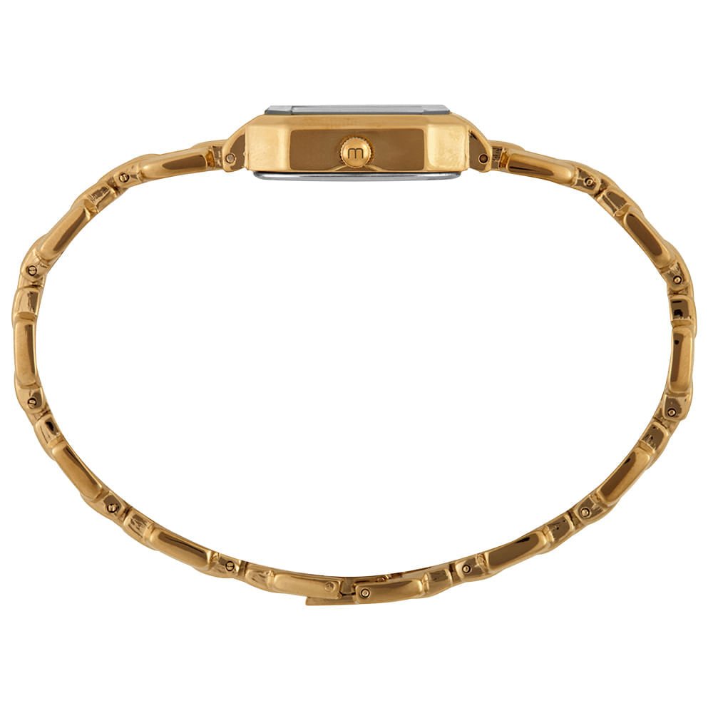 Relógio Feminino Dourado Metal Mostrador Champagne Dourado 3