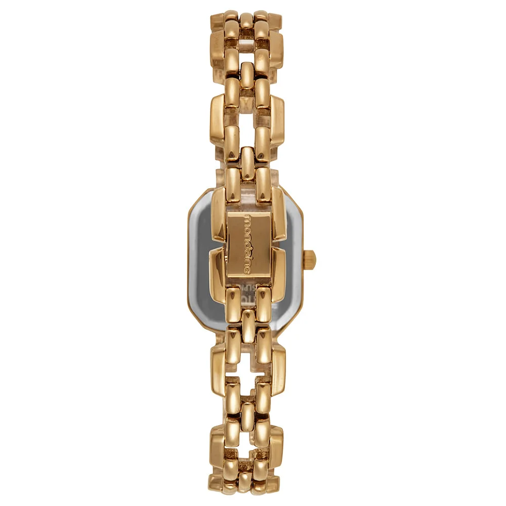 Relógio Feminino Dourado Metal Mostrador Champagne Dourado 4