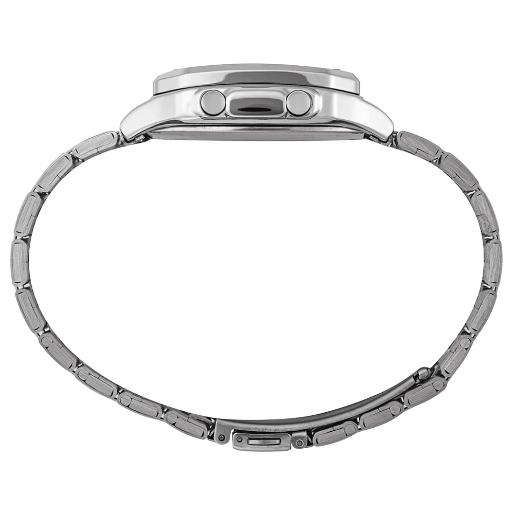 Relógio Masculino Prata Aço Digital Quadrado Prata 2