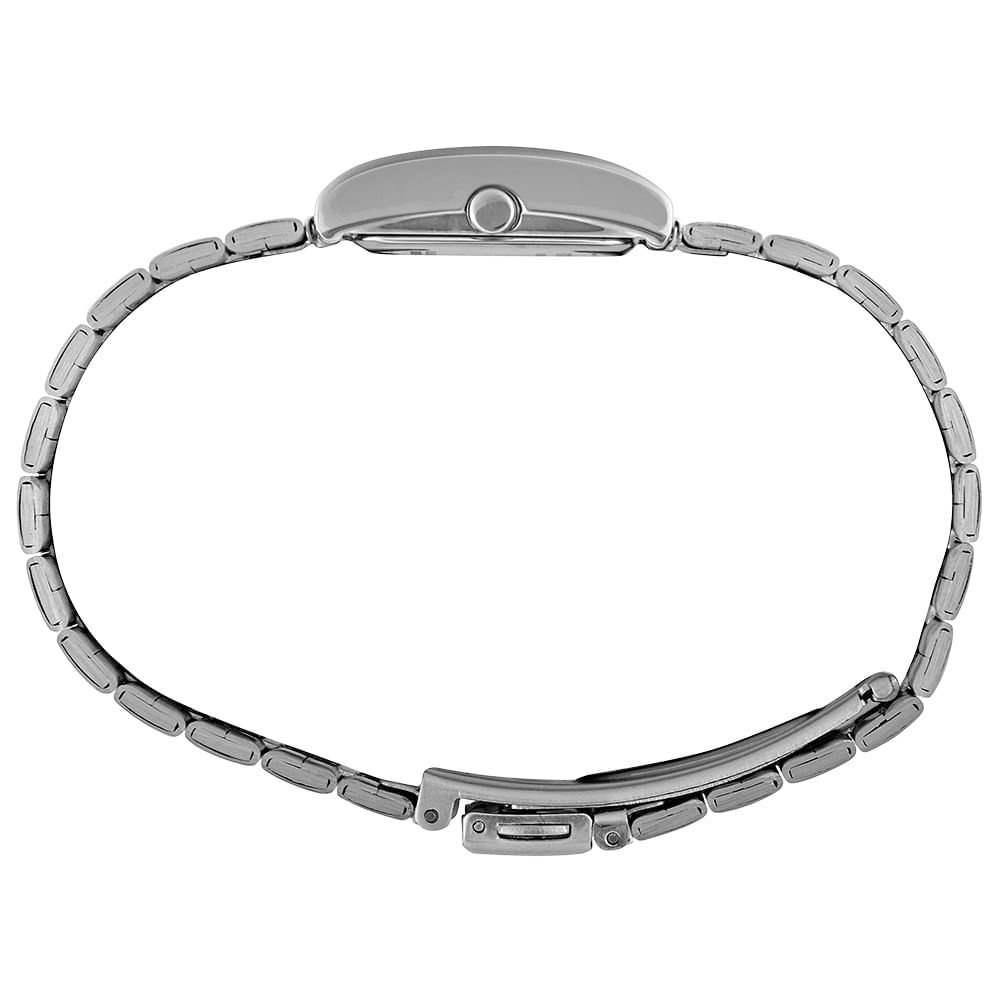 Relógio Feminino Prata Aço Quadrado Minimalista Prata 3