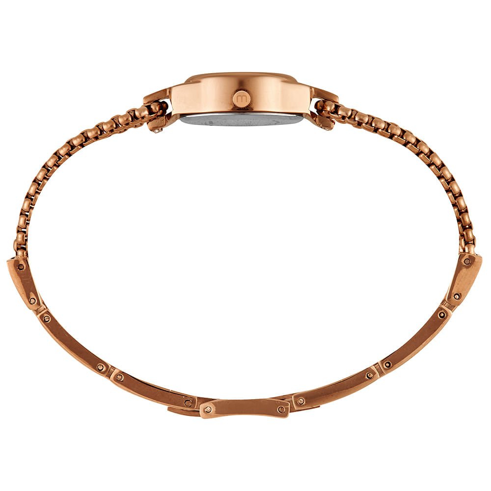 Relógio Feminino Mondaine Rose Gold Aço Mostrador Prata Dourado 3