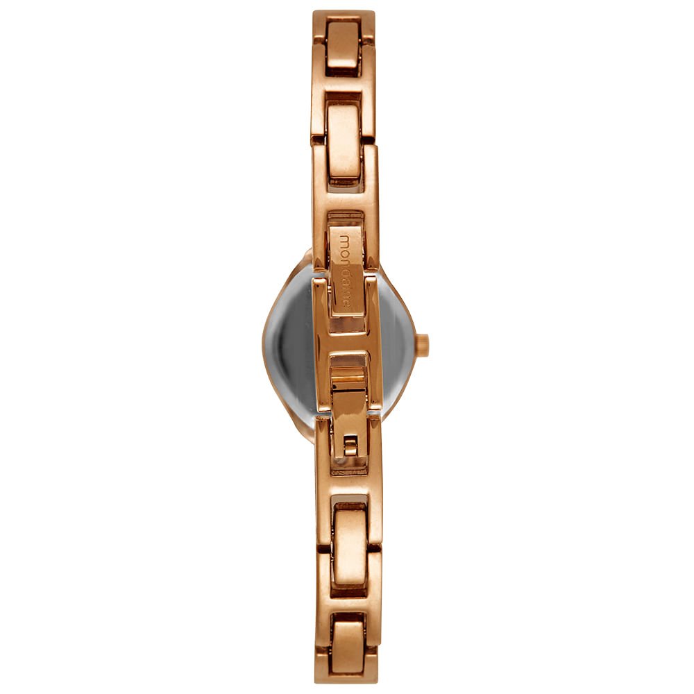 Relógio Feminino Mondaine Rose Gold Aço Mostrador Prata Dourado 4