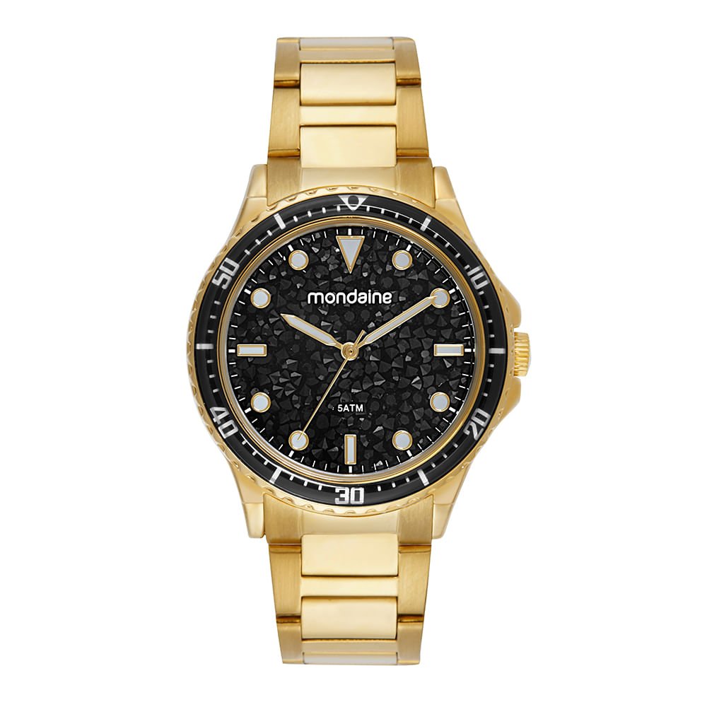 Kit Relógio Feminino Dourado Elegante Aço Colar Dourado 2