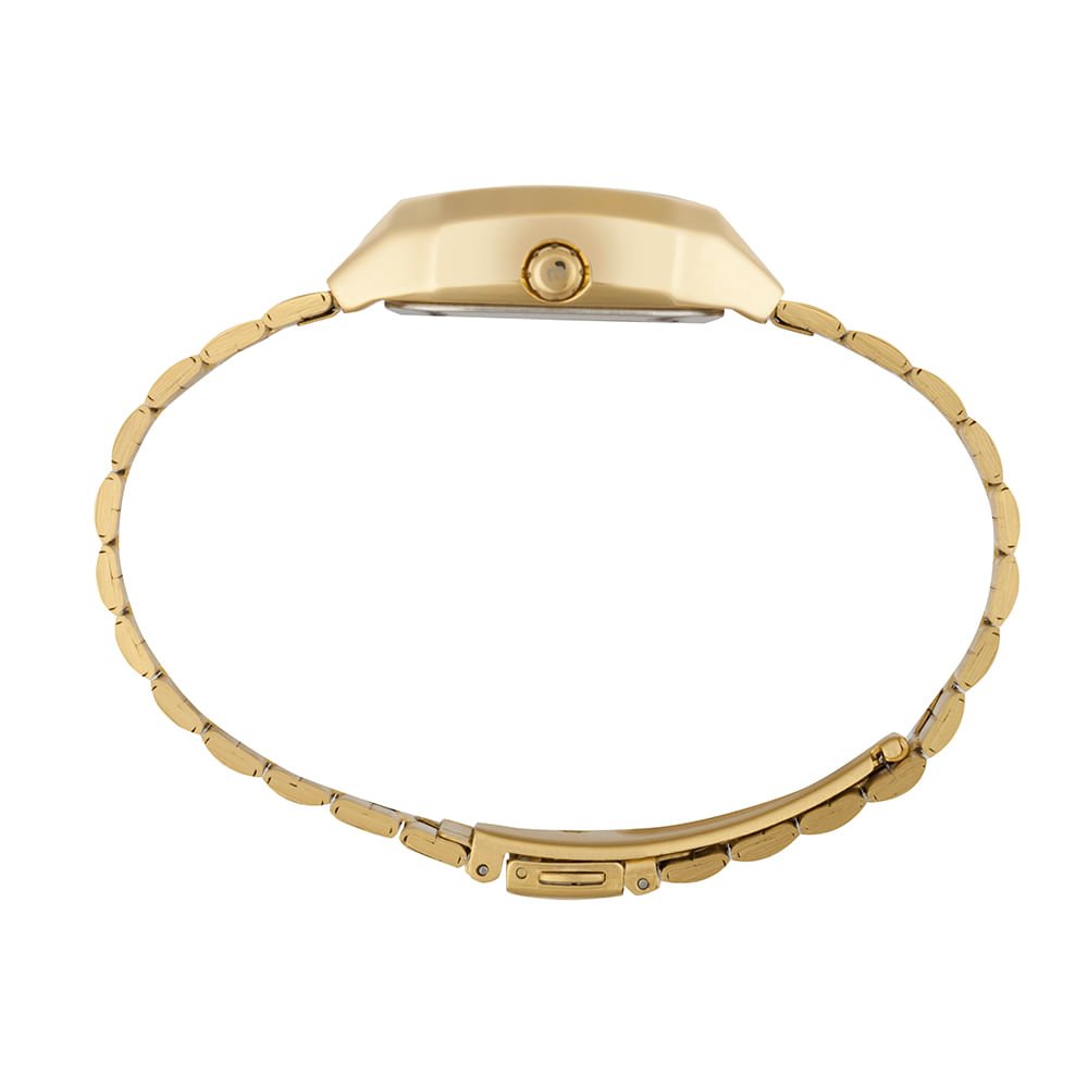 Relógio Masculino Quadrado Anadigi Dourado Aço Dourado 2