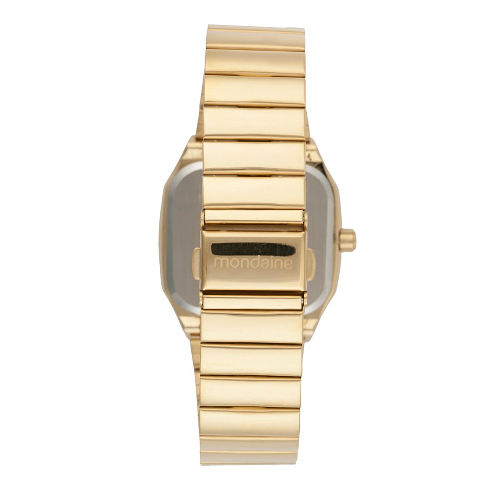 Relógio Masculino Quadrado Anadigi Dourado Aço Dourado 3