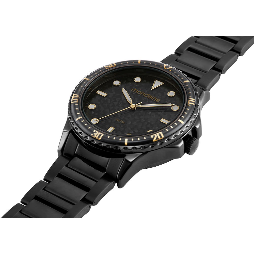 Kit Relógio Feminino Preto Elegante Aço Pulseira Preto 3