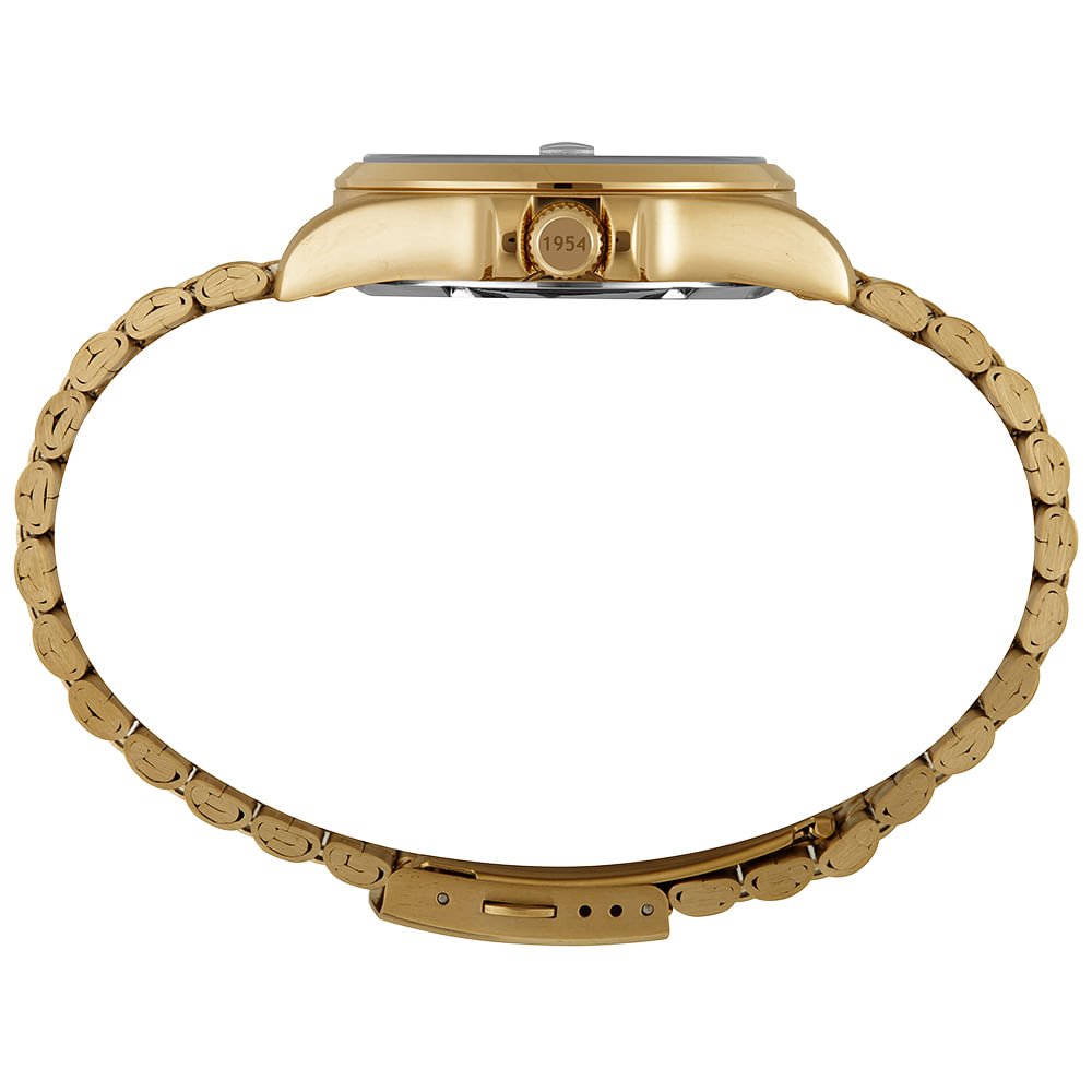 Relógio Automático Masculino Calendário Preto Dourado Aço Dourado 3