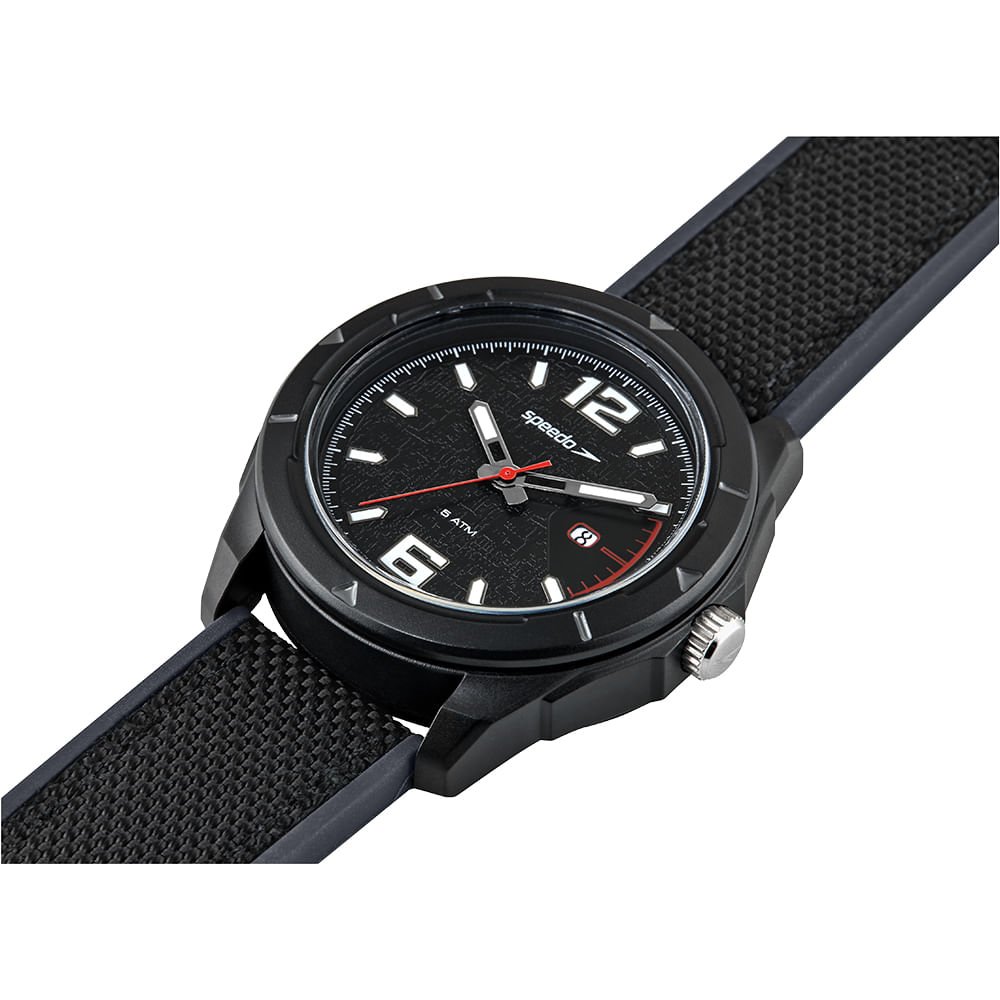 Relógio Masculino Speedo Analógico Nylon Preto Preto 2