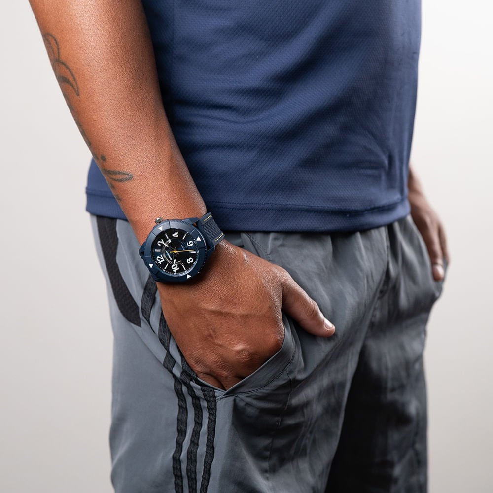 Relógio Masculino Speedo Analógico Azul Silicone Preto 3