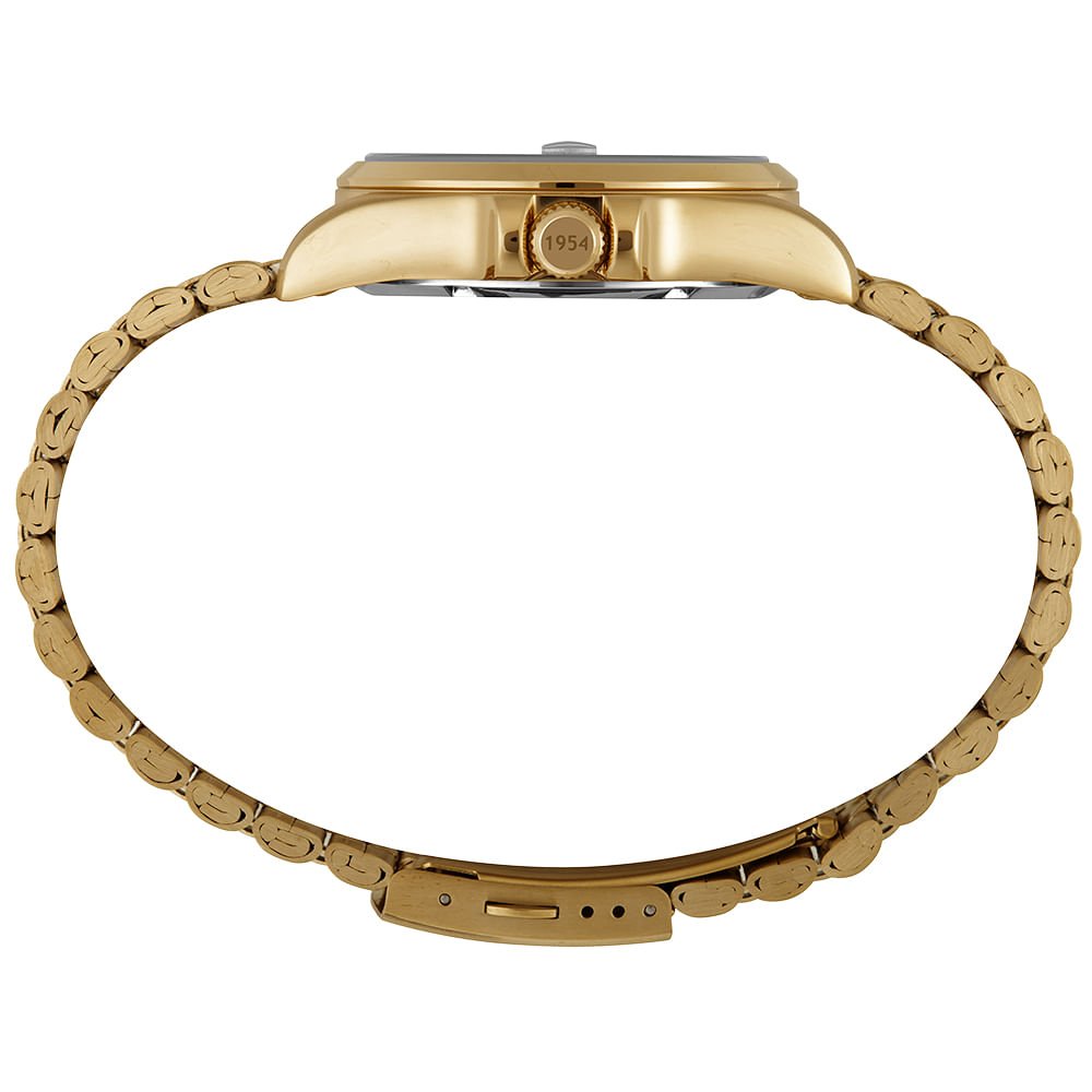 Relógio Automático Masculino Calendário Vermelho Dourado Dourado 3