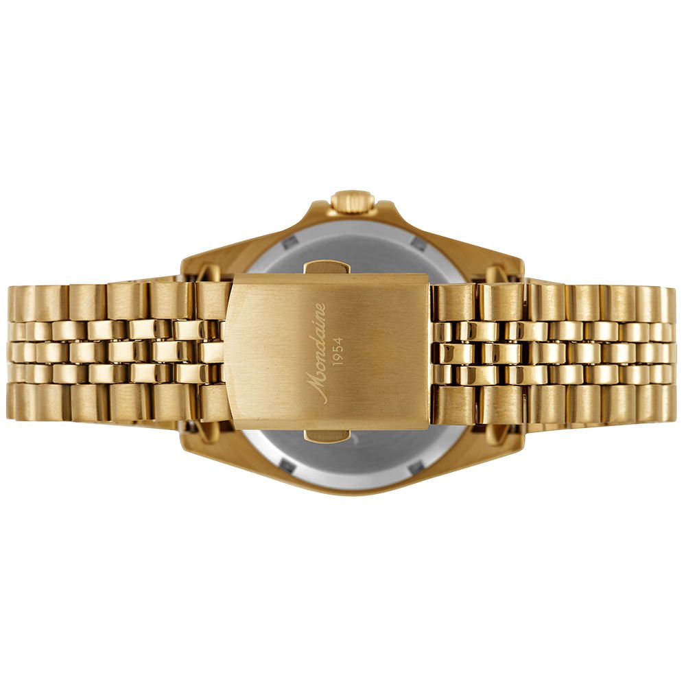 Relógio Automático Masculino Calendário Vermelho Dourado Dourado 4