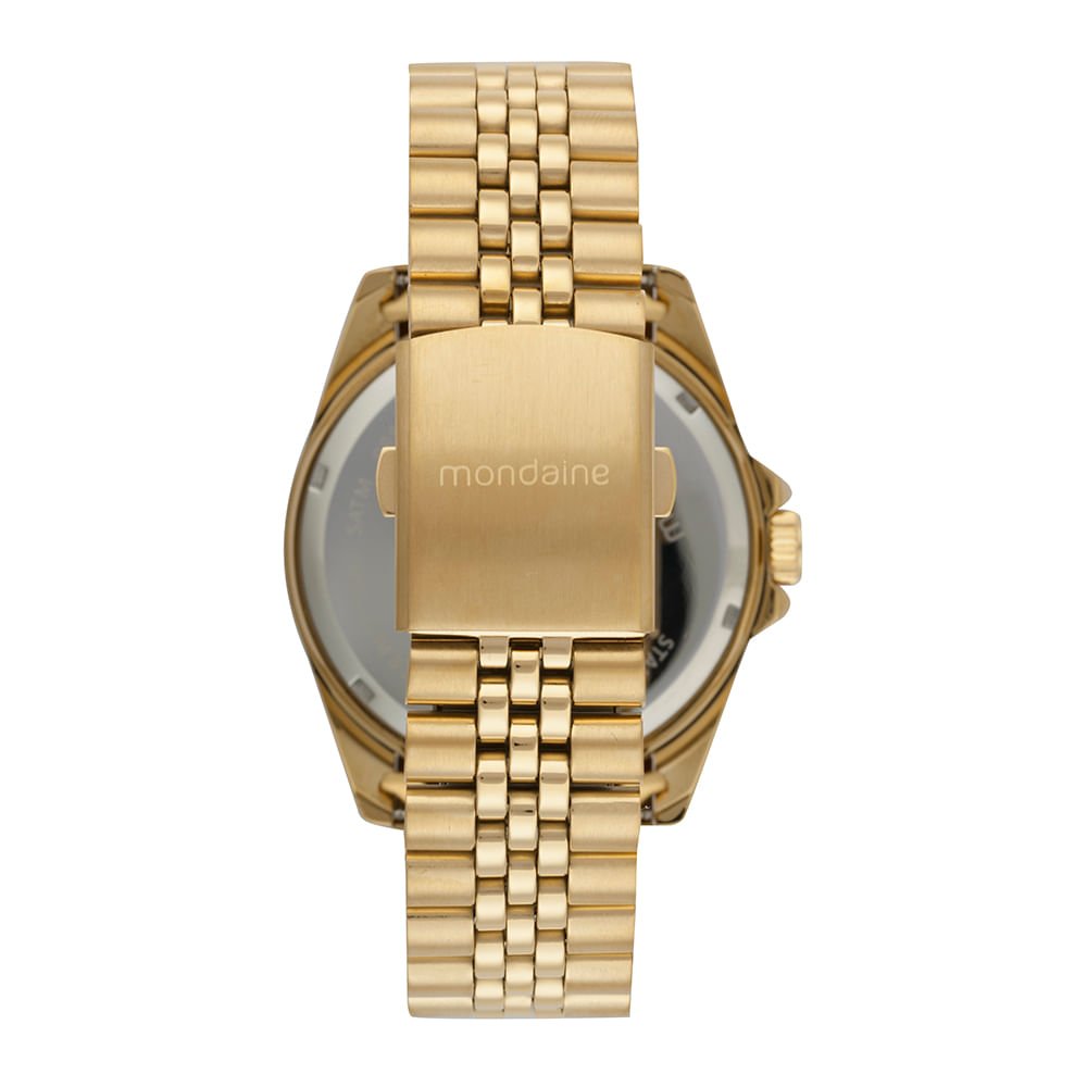 Kit Relógio Masculino Dourado Mostrador Azul Dourado 4