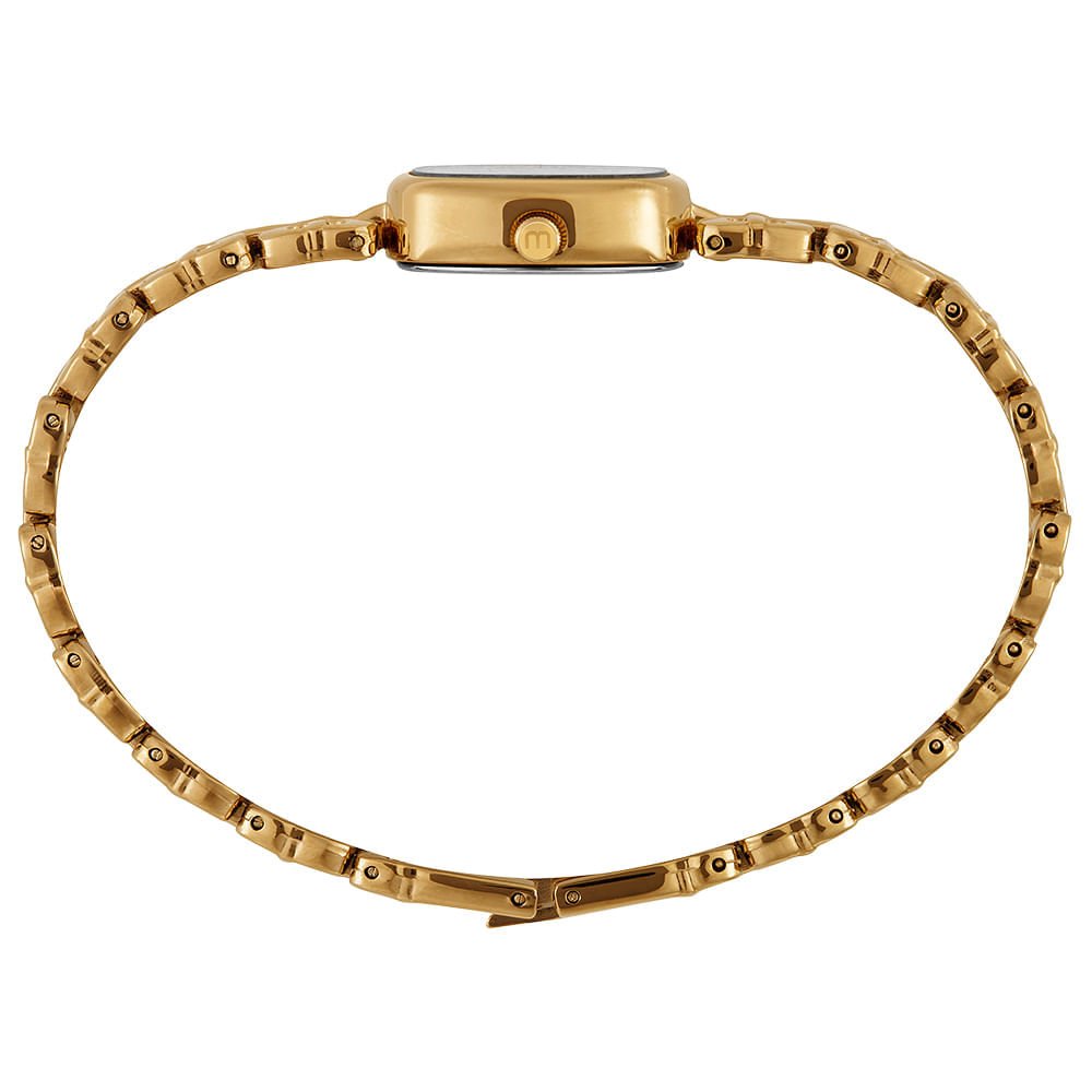 Relógio Feminino Oval Dourado Madrepérola Dourado 3