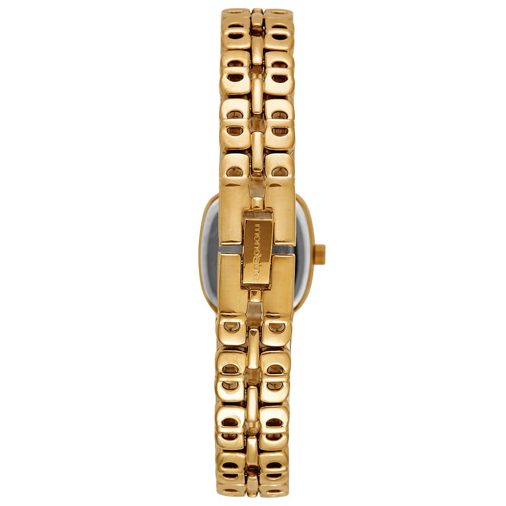 Relógio Feminino Oval Dourado Madrepérola Dourado 4